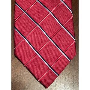 Nautica Red Black Gray 100% Silk Men’s Neck Tie Made In China